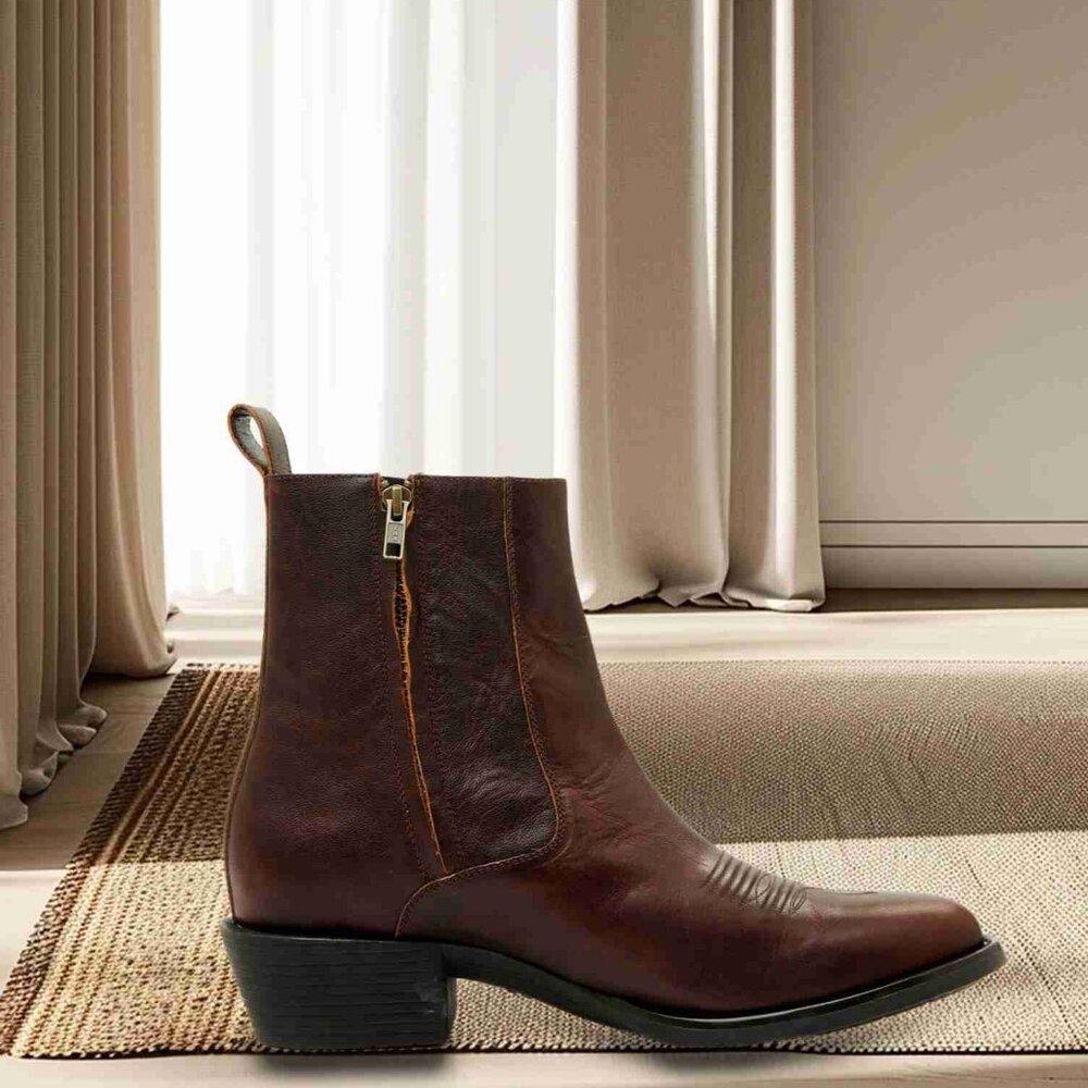 Cody James Mens Dark Brown Ankle Round Toe Boots